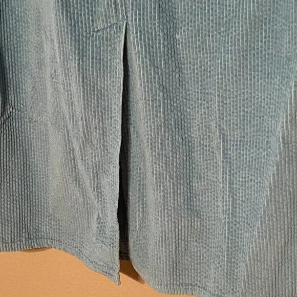 CHADWICK'S 2pc Corduroy Jacket/Skirt with Hood and pockets Teal Size L/10 - Picture 11 of 13